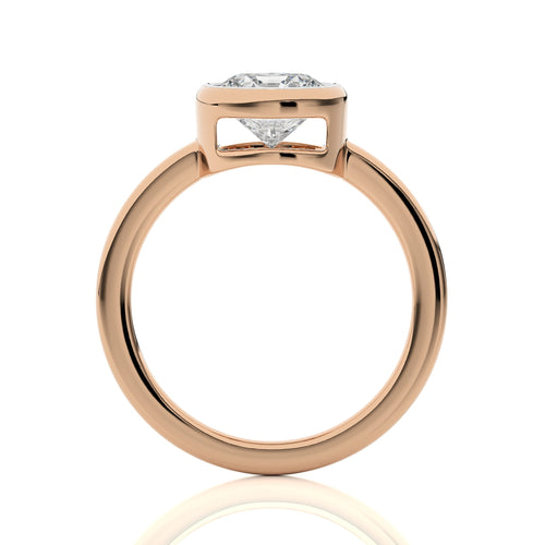 1 1/2 CT. Bespoke Bezel Set Round Natural Diamond Engagement Ring