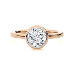1 1/2 CT. Bespoke Bezel Set Round Lab Created Diamond Engagement Ring