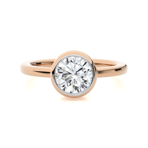 1 1/2 CT. Bespoke Bezel Set Round Lab Created Diamond Engagement Ring