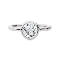 1 1/2 CT. Bespoke Bezel Set Round Natural Diamond Engagement Ring