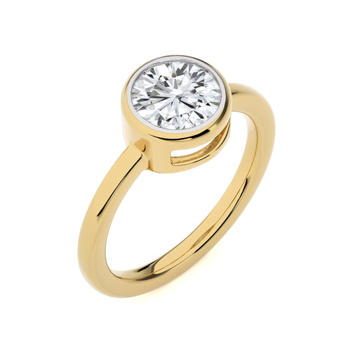 Bespoke Bezel Set Round Diamond Engagement Ring