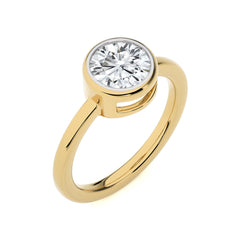 1 1/2 CT. Bespoke Bezel Set Round Lab Created Diamond Engagement Ring
