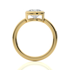 1 1/2 CT. Bespoke Bezel Set Round Natural Diamond Engagement Ring