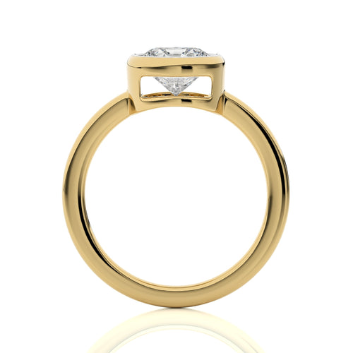 1 1/2 CT. Bespoke Bezel Set Round Natural Diamond Engagement Ring