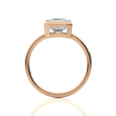 Bespoke Asscher Set Round Diamond Engagement Ring