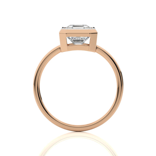 Bespoke Asscher Set Round Diamond Engagement Ring