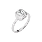 Bespoke Asscher Set Round Diamond Engagement Ring