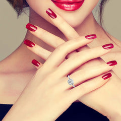 Bespoke Asscher Set Round Diamond Engagement Ring