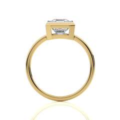 Bespoke Asscher Set Round Diamond Engagement Ring
