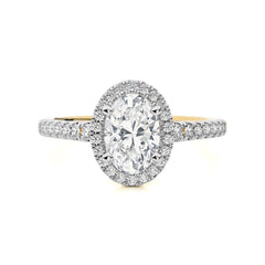 Oval Floating Halo Diamond Engagement ring