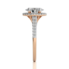 Oval Floating Halo Diamond Engagement ring