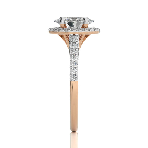 Oval Floating Halo Diamond Engagement ring