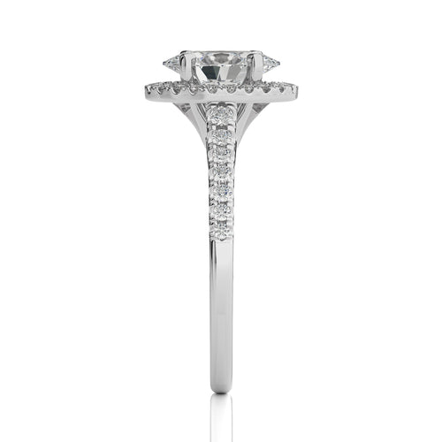 Oval Floating Halo Diamond Engagement ring