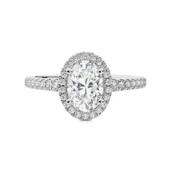 1 3/4 CT. Oval Floating Halo Lab Created Diamond Engagement ring