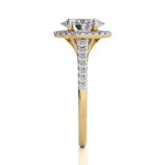 Oval Floating Halo Diamond Engagement ring