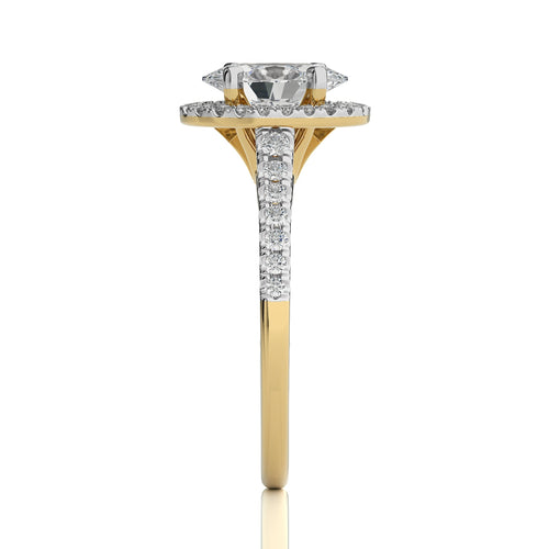 Oval Floating Halo Diamond Engagement ring