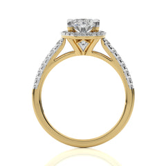 Oval Floating Halo Diamond Engagement ring