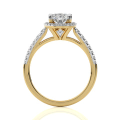 Oval Floating Halo Lab Created Diamond Engagement ring