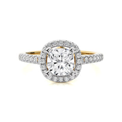 1 3/4 CT.  Cushion Floating Halo Natural Diamond Engagement ring