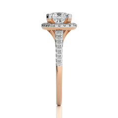 Cushion Floating Halo Diamond Engagement ring