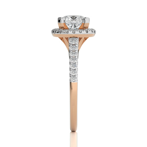 Cushion Floating Halo Diamond Engagement ring