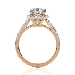 Cushion Floating Halo Diamond Engagement ring