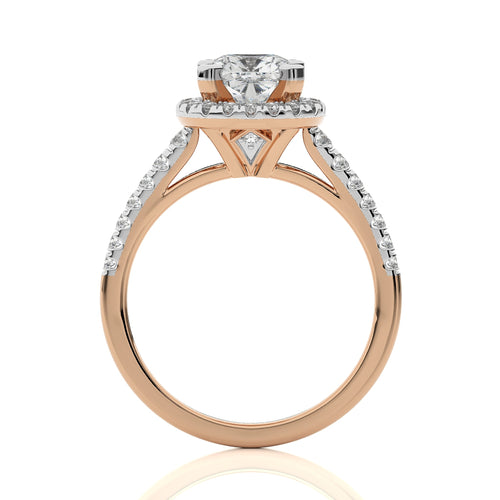 Cushion Floating Halo Diamond Engagement ring
