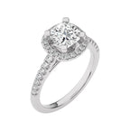 Cushion Floating Halo Diamond Engagement ring