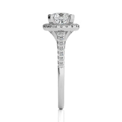 Cushion Floating Halo Diamond Engagement ring