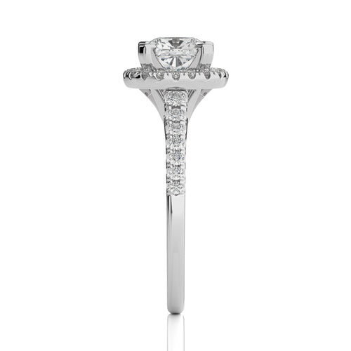 Cushion Floating Halo Diamond Engagement ring
