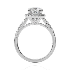 Cushion Floating Halo Lab Created Diamond Engagement ring