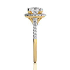 Cushion Floating Halo Diamond Engagement ring