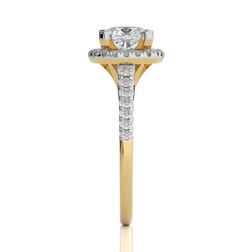 Cushion Floating Halo Diamond Engagement ring