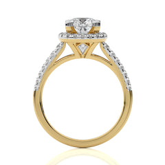 Cushion Floating Halo Diamond Engagement ring