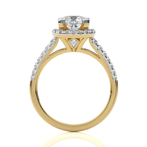 Cushion Floating Halo Diamond Engagement ring
