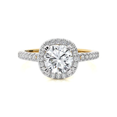 Round Floating Halo Diamond Engagement ring