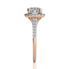 Round Floating Halo Diamond Engagement ring