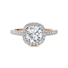 Round Floating Halo Diamond Engagement ring