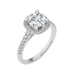 1 3/4 CT. Round Floating Halo Lab Created Diamond Engagement ring