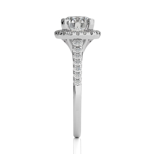 Round Floating Halo Diamond Engagement ring