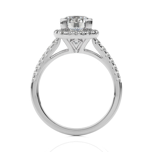 1 3/4 CT. Round Floating Halo Lab Created Diamond Engagement ring