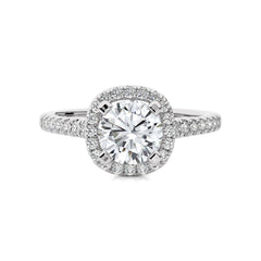 Round Floating Halo Diamond Engagement ring