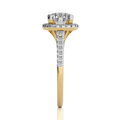 Round Floating Halo Diamond Engagement ring