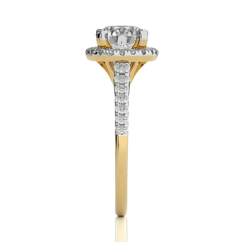 Round Floating Halo Diamond Engagement ring