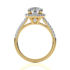 1 3/4 CT. Round Floating Halo Natural Diamond Engagement ring