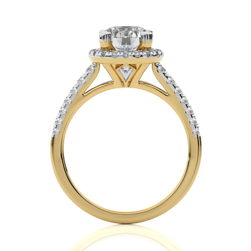 1 3/4 CT. Round Floating Halo Natural Diamond Engagement ring