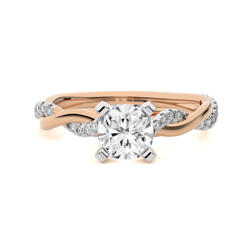 Twisting Vows Cushion Bypass Engagement Ring