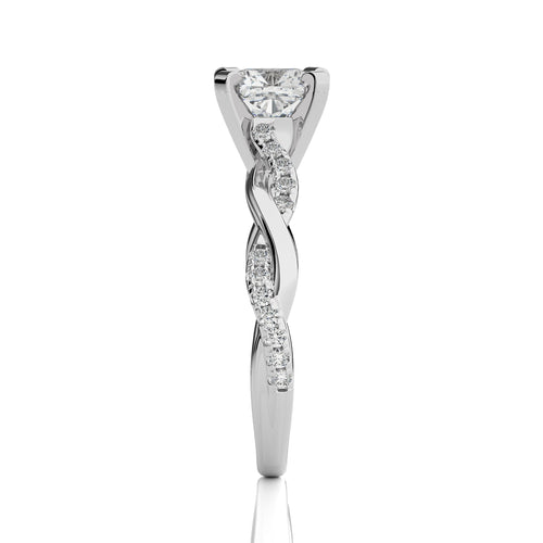 Twisting Vows Cushion Bypass Engagement Ring