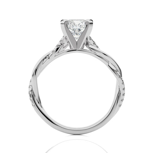 Twisting Vows Cushion Bypass Engagement Ring