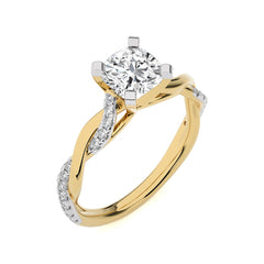 1 3/4 CT. Twisting Vows Cushion Natural Diamond Bypass Engagement Ring